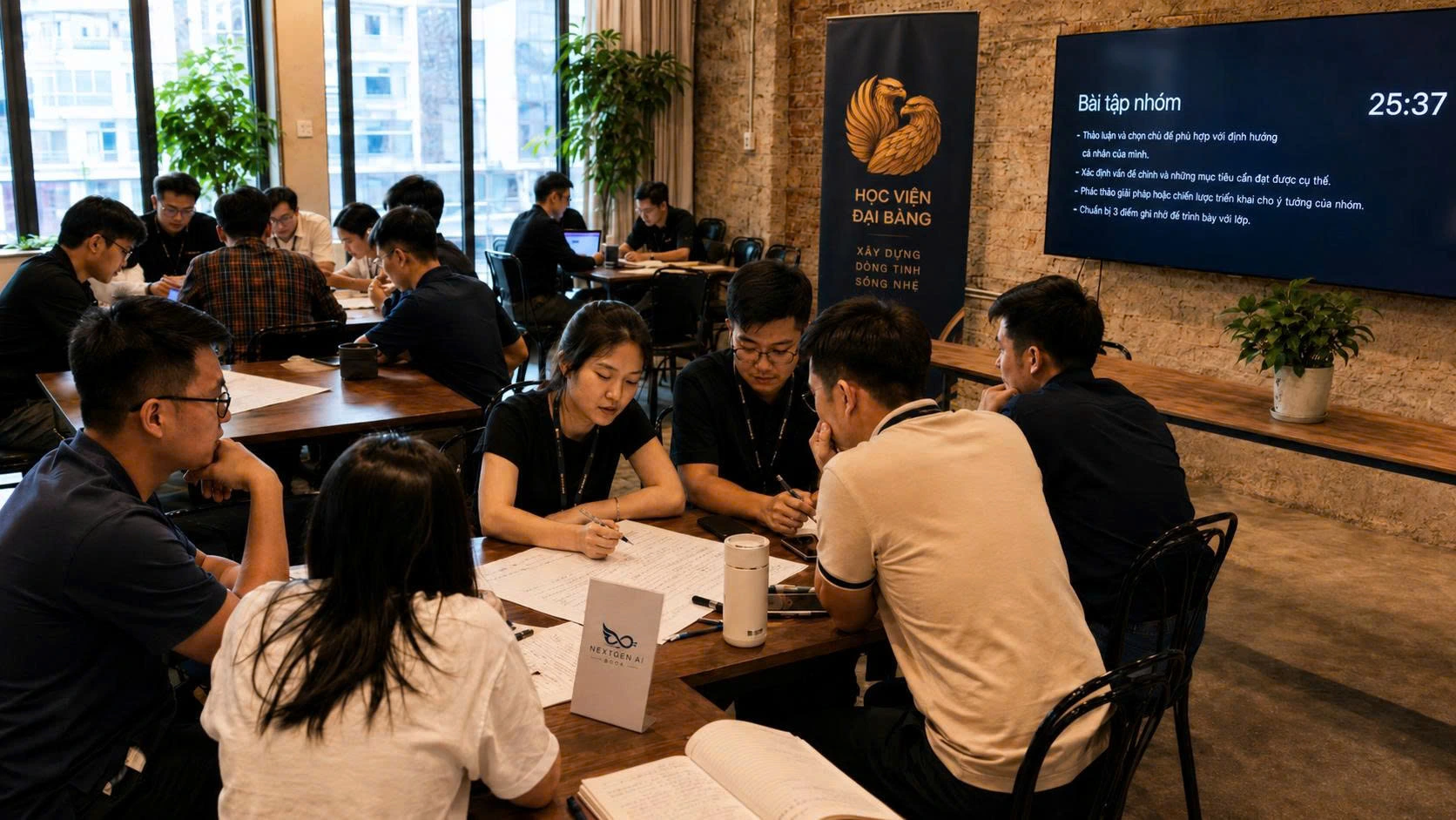 Người tham gia ghi chép tại một buổi học